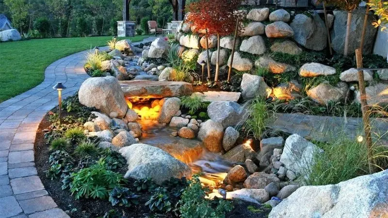 The beautiful natural rockery is the perfect choice to create a green space.