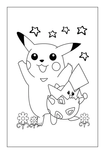 Những bức tranh màu pokemon dễ thương, giúp trẻ thực hành sáng tạo.