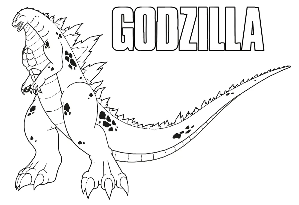 Coloring Godzilla - babies learning and playing, developing unique painting thinking.