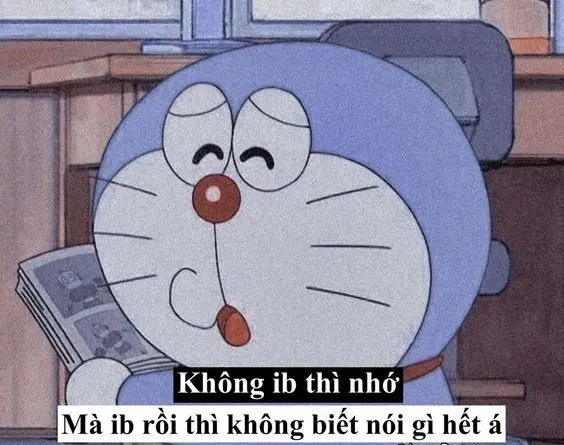 Meme doraemon với khuôn mặt đáng yêu