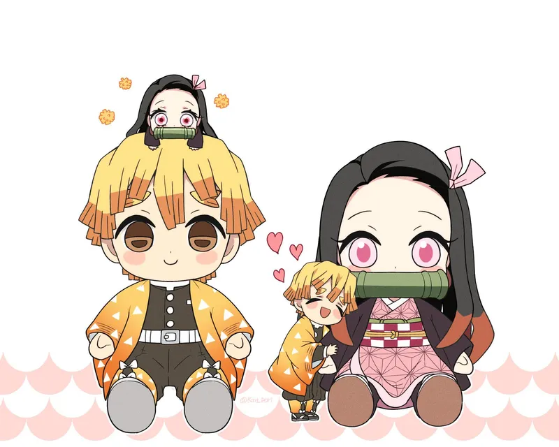 Hình ảnh Nezuko Chibi dễ thương, siêu hài hước cho người hâm mộ Kimetsu no Yaiba.