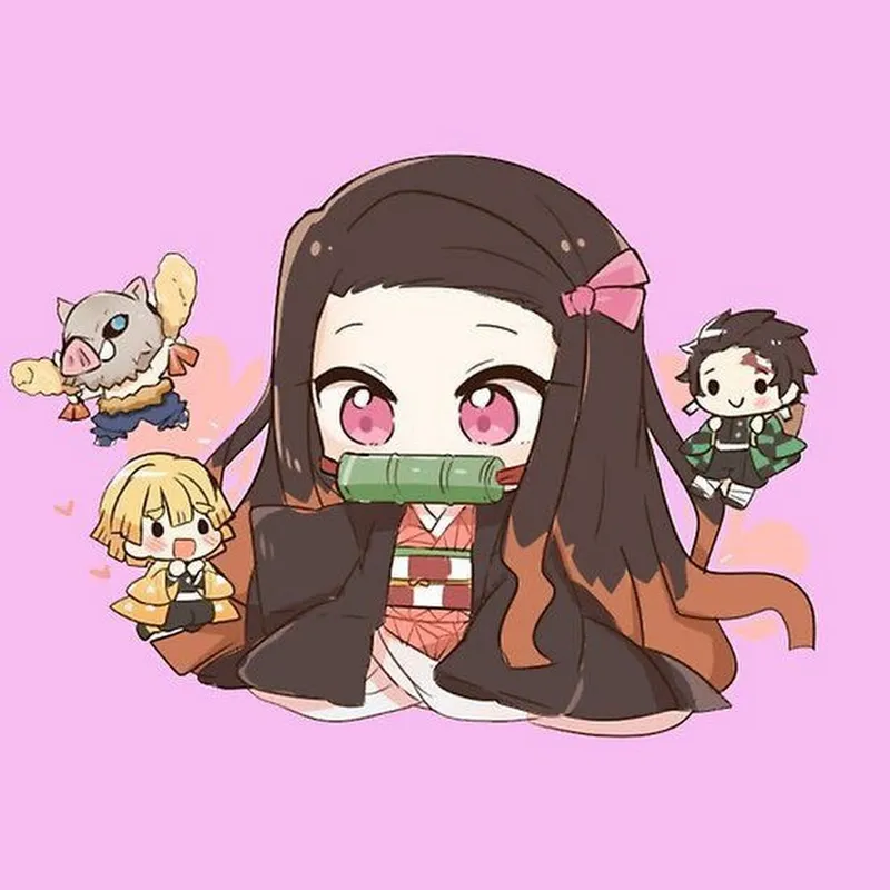 Nezuko Chibi đẹp và ngọt ngào, làm tan chảy mọi trái tim.