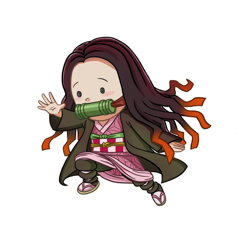 Bộ ảnh Nezuko Chibi rất dễ vẽ, cảm hứng sáng tạo cho người hâm mộ Kimetsu no Yaiba.