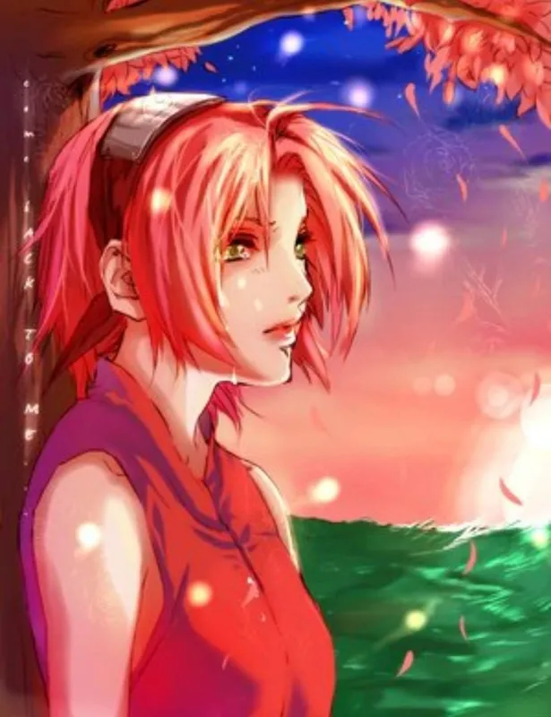 Hình ảnh của Sakura Haruno với đôi mắt buồn