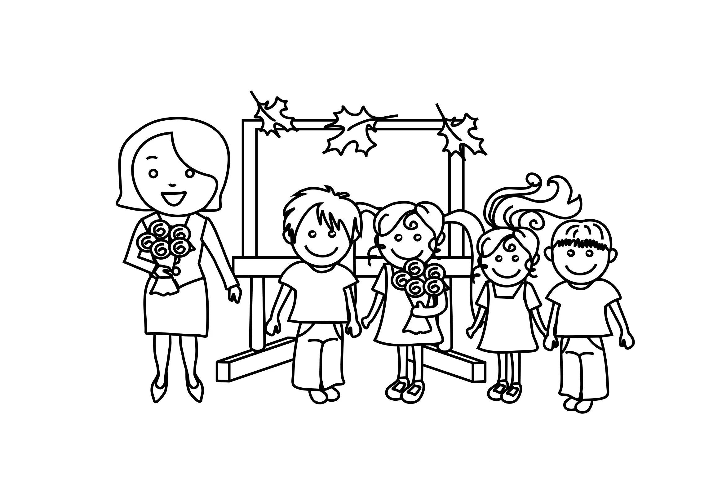 Download the teacher to color the teacher for free, your baby will not be able to take his eyes off!