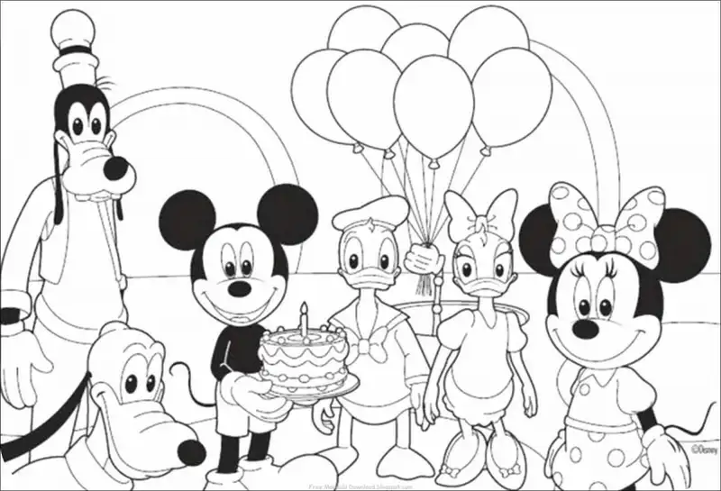 Tô màu chuột Mickey và các ký tự hỗ trợ