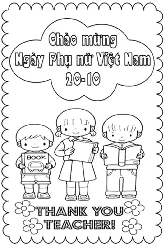 Coloring paintings of Vietnamese Women's Day - meaningful activities for children.