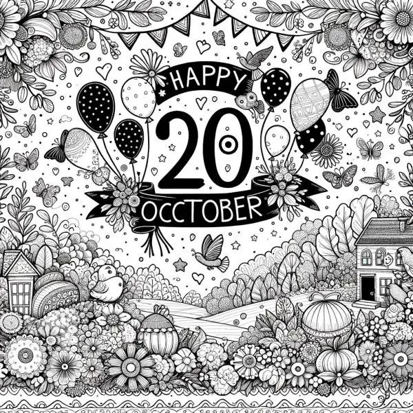 Suggestions for coloring on October 20 beautiful, easy to paint for preschool children