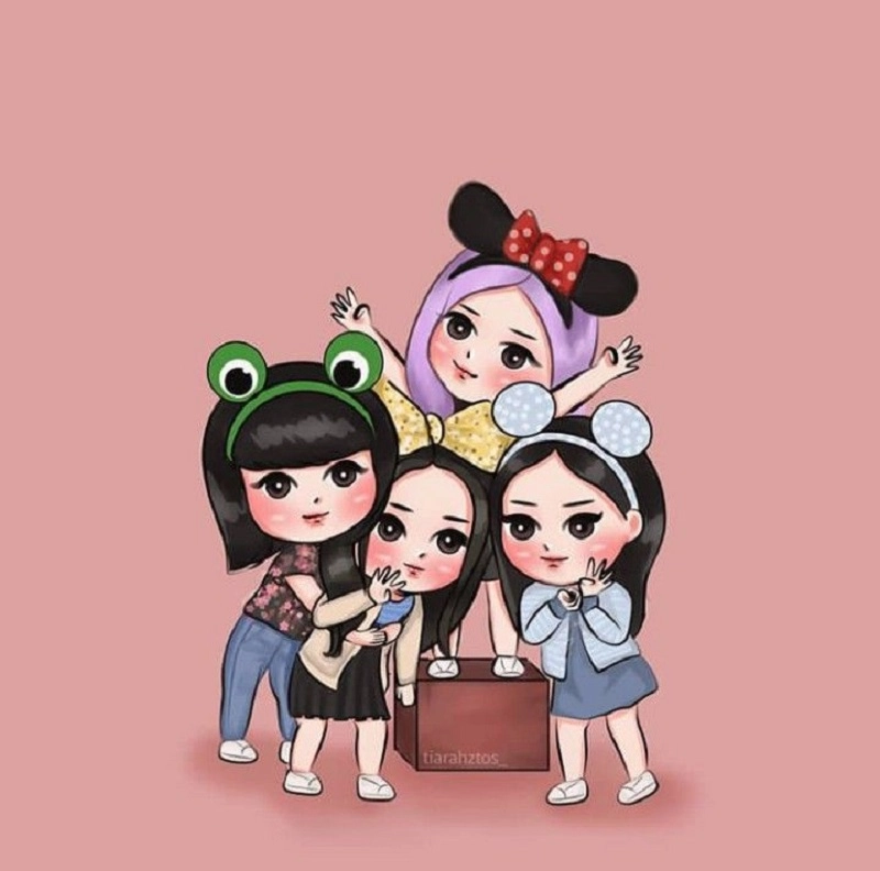 Ảnh nhóm chibi màu đen dễ thương