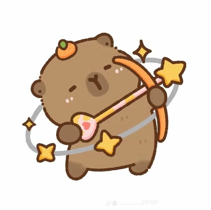 Bộ sưu tập nhãn dán dễ thương Capybara Chibi
