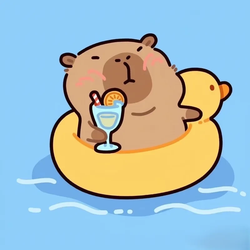 Làm mới máy tính để bàn với hình nền máy tính capybara dễ thương chibi