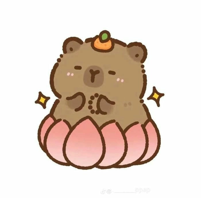 Trang trí hình ảnh nền của capybara chibi dễ thương