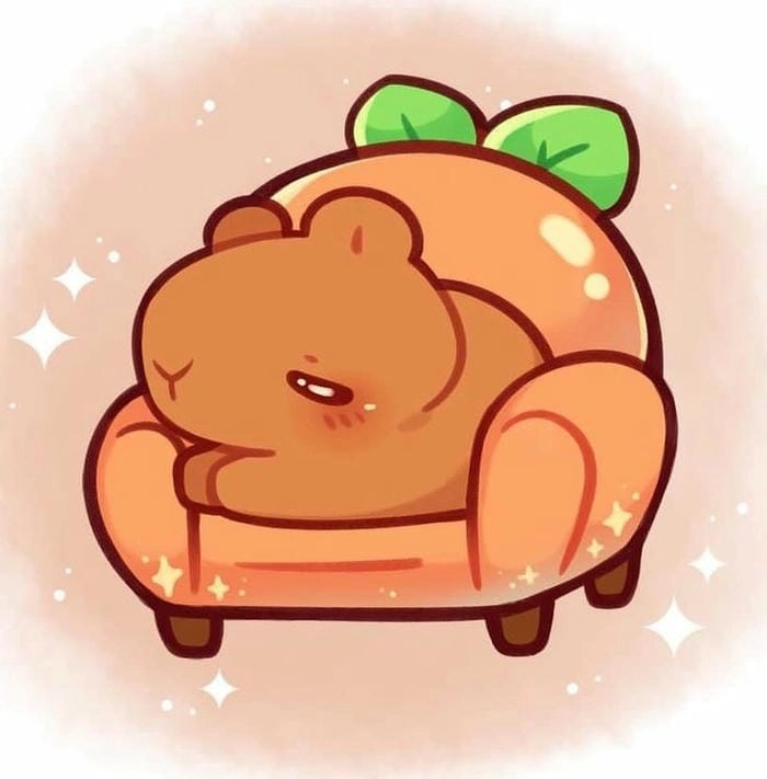 Bức ảnh thế giới chibi capybara dễ thương