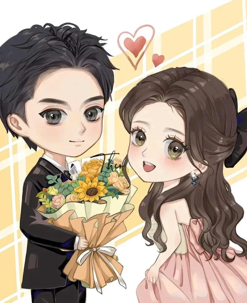 Chibi bộ sưu tập dễ thương của cặp đôi nổi bật