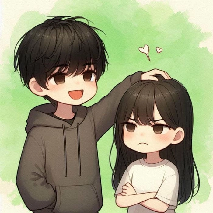 Khám phá bức ảnh chibi đôi cực kỳ nổi bật