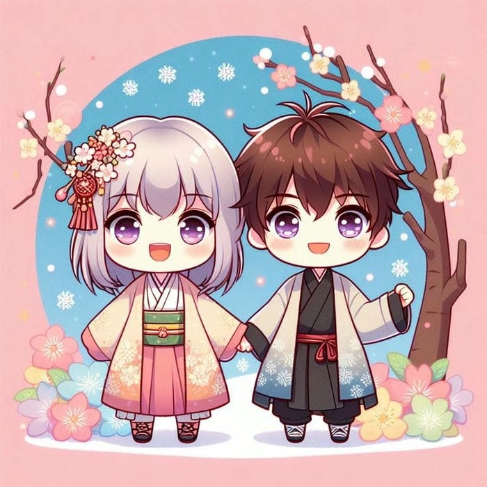 Đừng bỏ lỡ bức ảnh của cặp đôi dễ thương Chibi vui nhộn