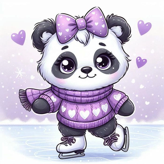 Bộ ảnh dễ thương của gấu trúc chibi dễ thương