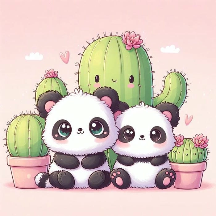 Bộ sưu tập Panda Chibi siêu dễ thương