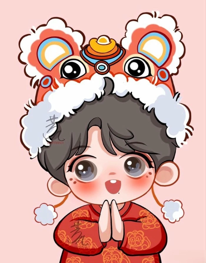 Mùa xuân phát sáng qua bức tranh của Chibi năm mới