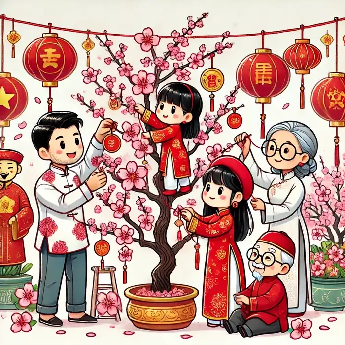 Mang mùa xuân đến rất dễ thương với hình ảnh của kỳ nghỉ tet