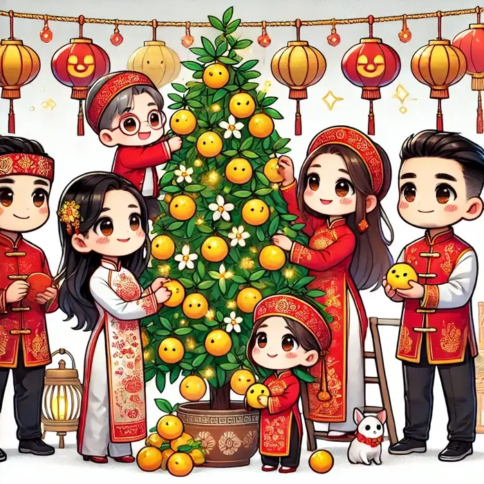 Năm mới màu sắc lung linh với hình ảnh của Chibi dễ thương