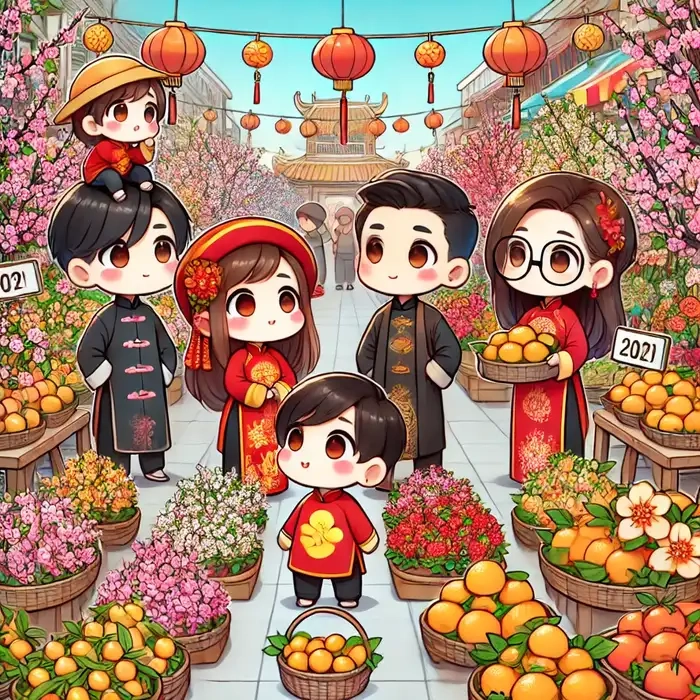 Đoàn kết tình yêu qua những bức ảnh gia đình Chibi