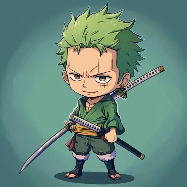 Bộ chân dung của đầu zoro chibi
