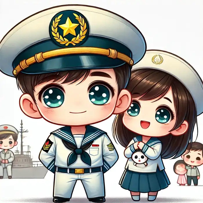 Thể hiện cảm xúc thông qua tình yêu của quân đội Chibi