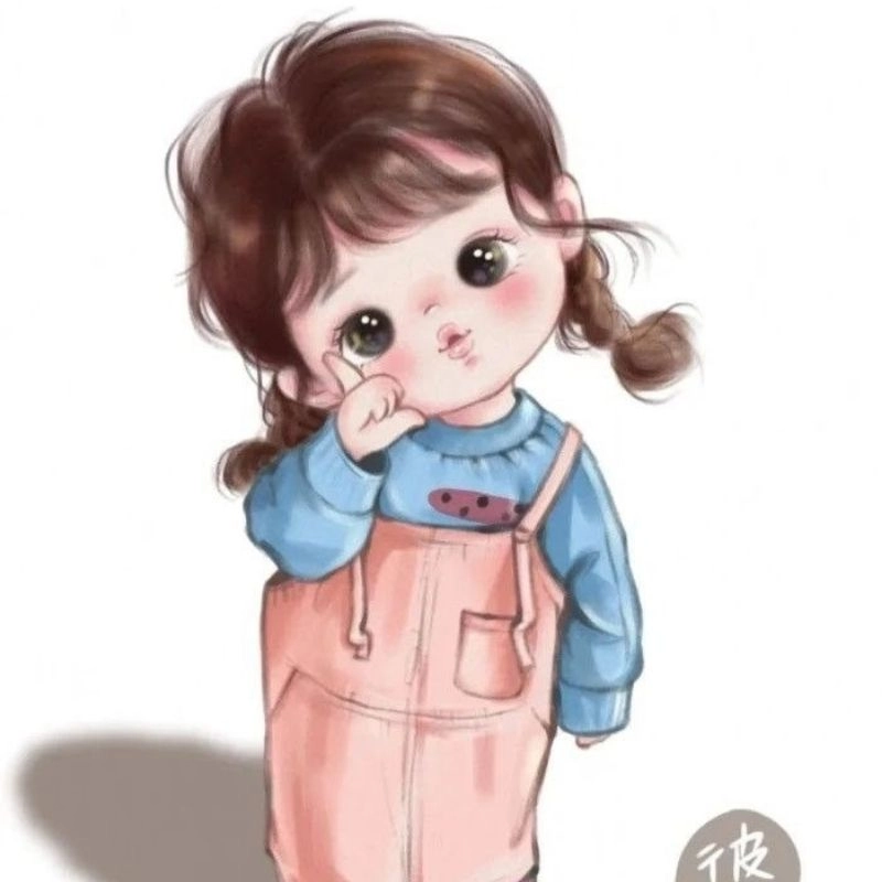 Bản vẽ hài hước của cô gái dễ thương Chibi