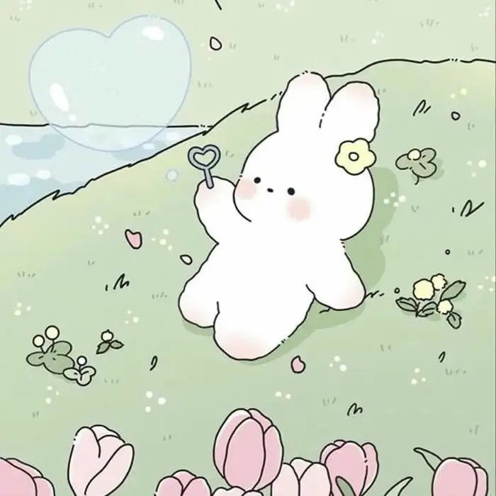 Hình ảnh đáng yêu của con thỏ dễ thương Chibi