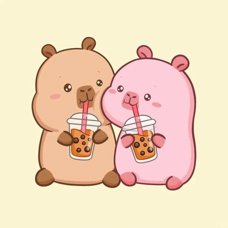 Đơn giản capybara dễ thương vẽ chibi