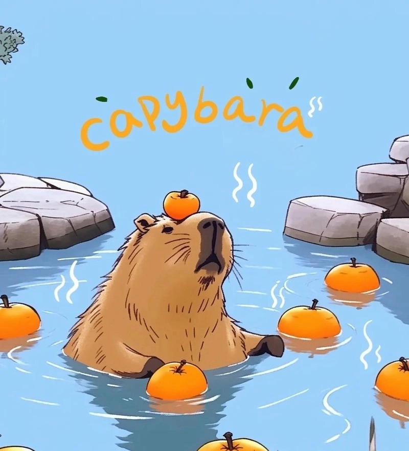 Ngay lập tức cài đặt hình nền máy tính capybara chibi