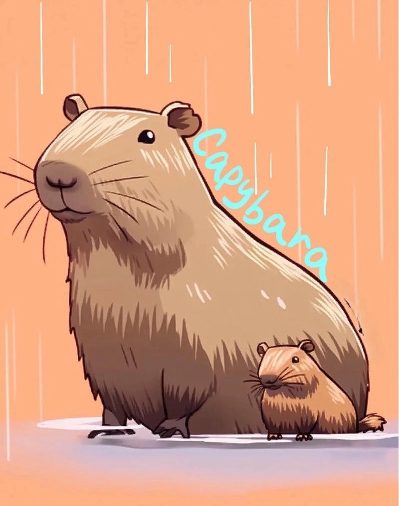 Khám phá bản vẽ Capybara Chibi sáng tạo