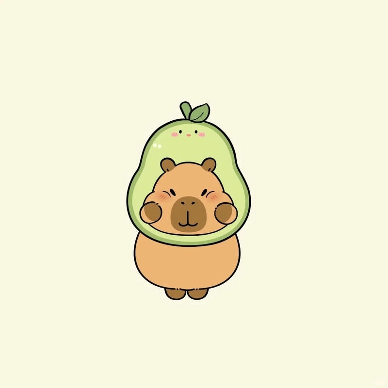 Hình nền độc đáo của Capybara Chibi