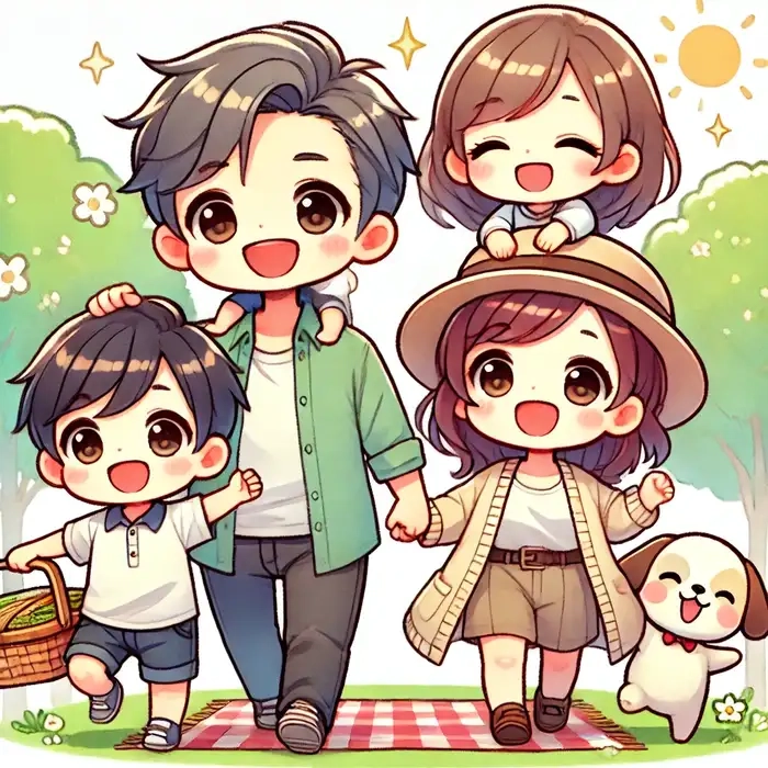 Hình ảnh của gia đình Chibi đầy tình cảm cho hình ảnh gia đình Chibi