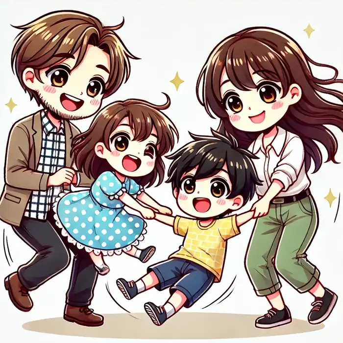 Gia đình dễ thương chibi đầy gia đình chibi dễ thương