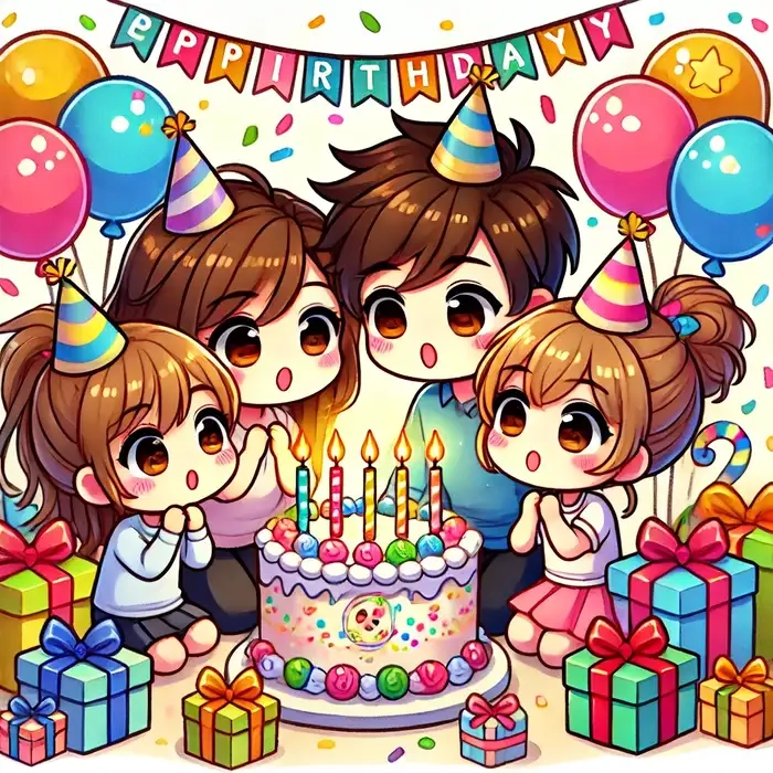 Ảnh gia đình Chibi 4 Hình ảnh gia đình đáng yêu của 4 người