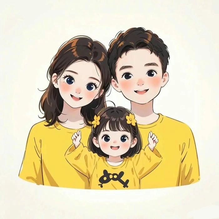 Bức tranh gia đình Chibi độc đáo rất hấp dẫn đối với gia đình Chibi