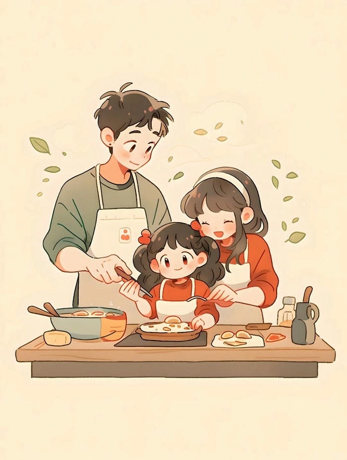 Ảnh gia đình Chibi dễ thương vô cùng dễ thương ảnh ảnh chibi dễ thương
