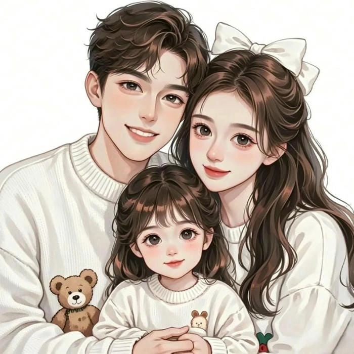 Gia đình vui tính chibi hình ảnh vui nhộn chibi