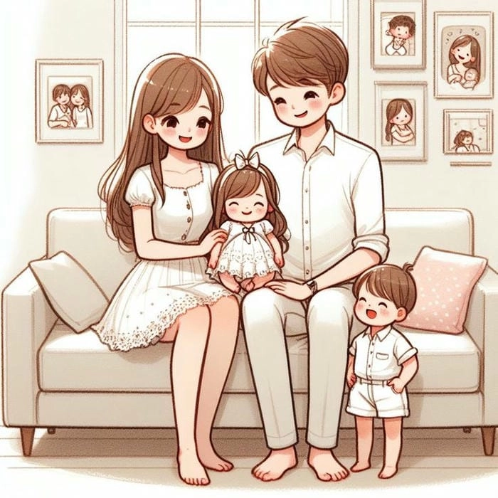 Hình nền gia đình Chibi đẹp thu hút hình nền gia đình Chibi