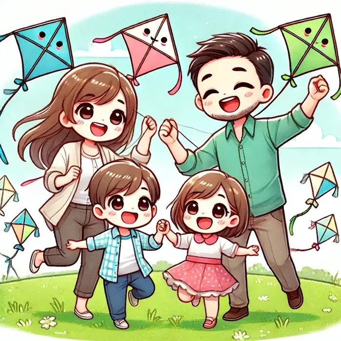 Vẽ gia đình Chibi Vẽ tự nhiên