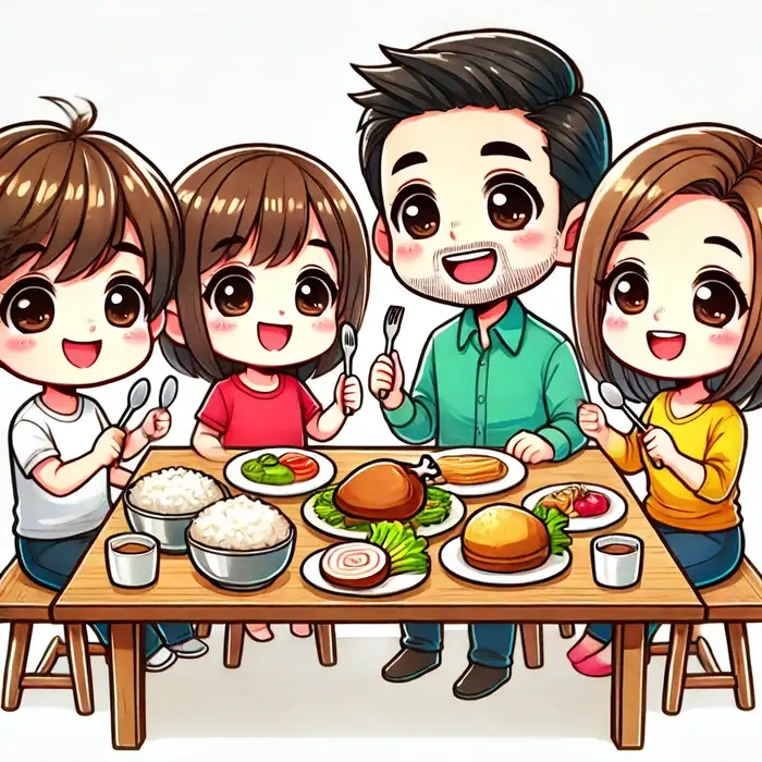 Chibi gia đình nhỏ là gia đình vui vẻ và vui tính
