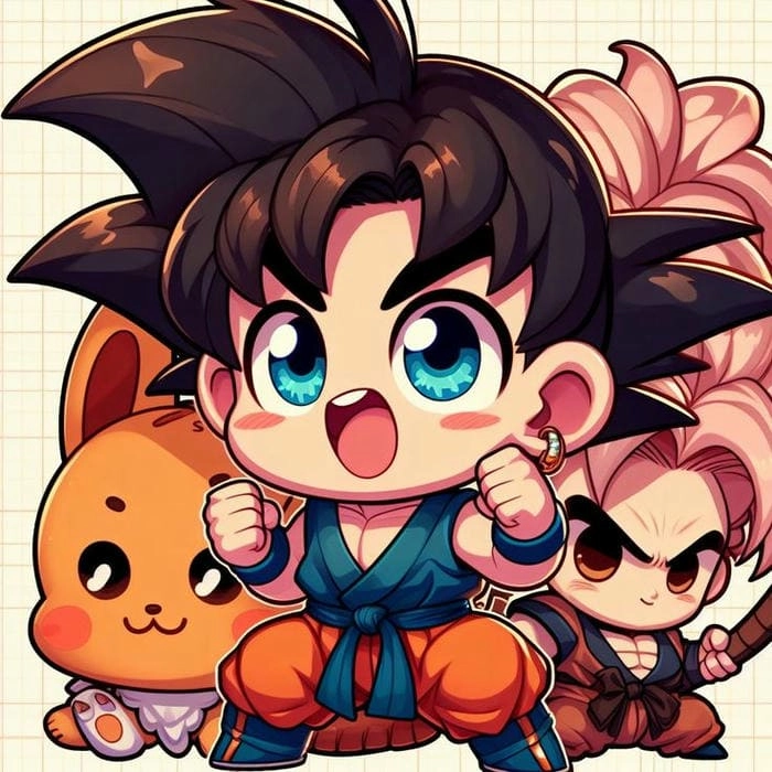 Tham khảo bản vẽ tuyệt đẹp của bản vẽ Goku Chibi