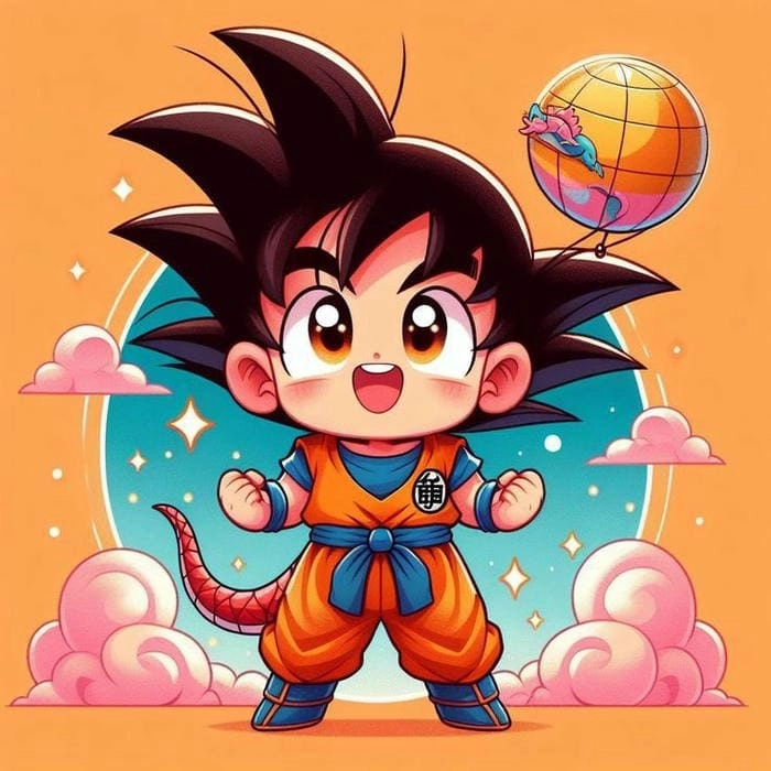 Lựa chọn các bức ảnh meme hài hước Goku Chibi Meme Dance