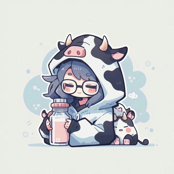 Nổi bật với hình đại diện chibi nữ dễ thương màu xanh